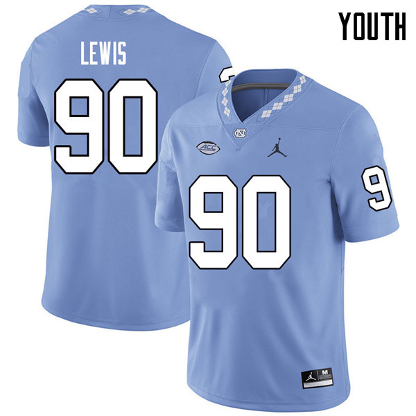 Jordan Brand Youth #90 Gavin Lewis North Carolina Tar Heels College Football Jerseys Sale-Carolina B